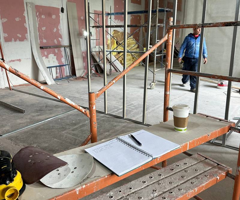 Obra gruesa interior en ejecución